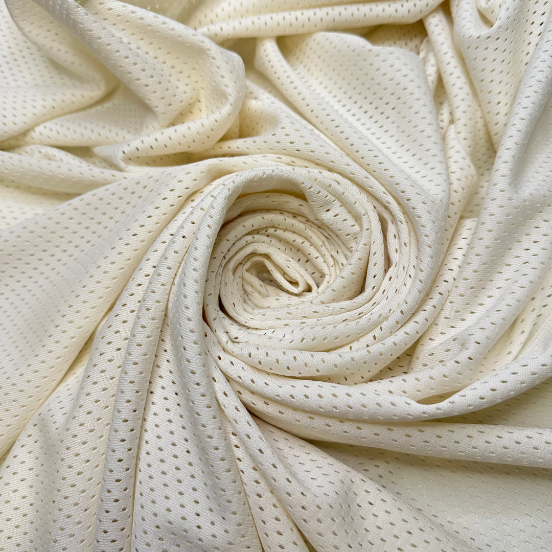 Working Out With Friends - Sport Mesh Polyester Blend Knit - Cream - 1.3M Bundle