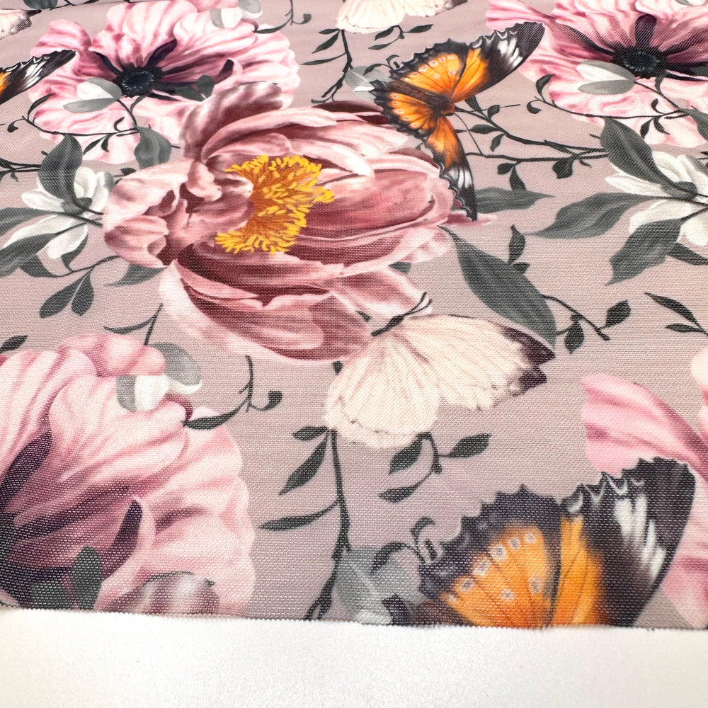 Getting Myself A Little Treat - Mesh Poly/Spandex Knit - Pink Multi Floral - 2.5M Bundle