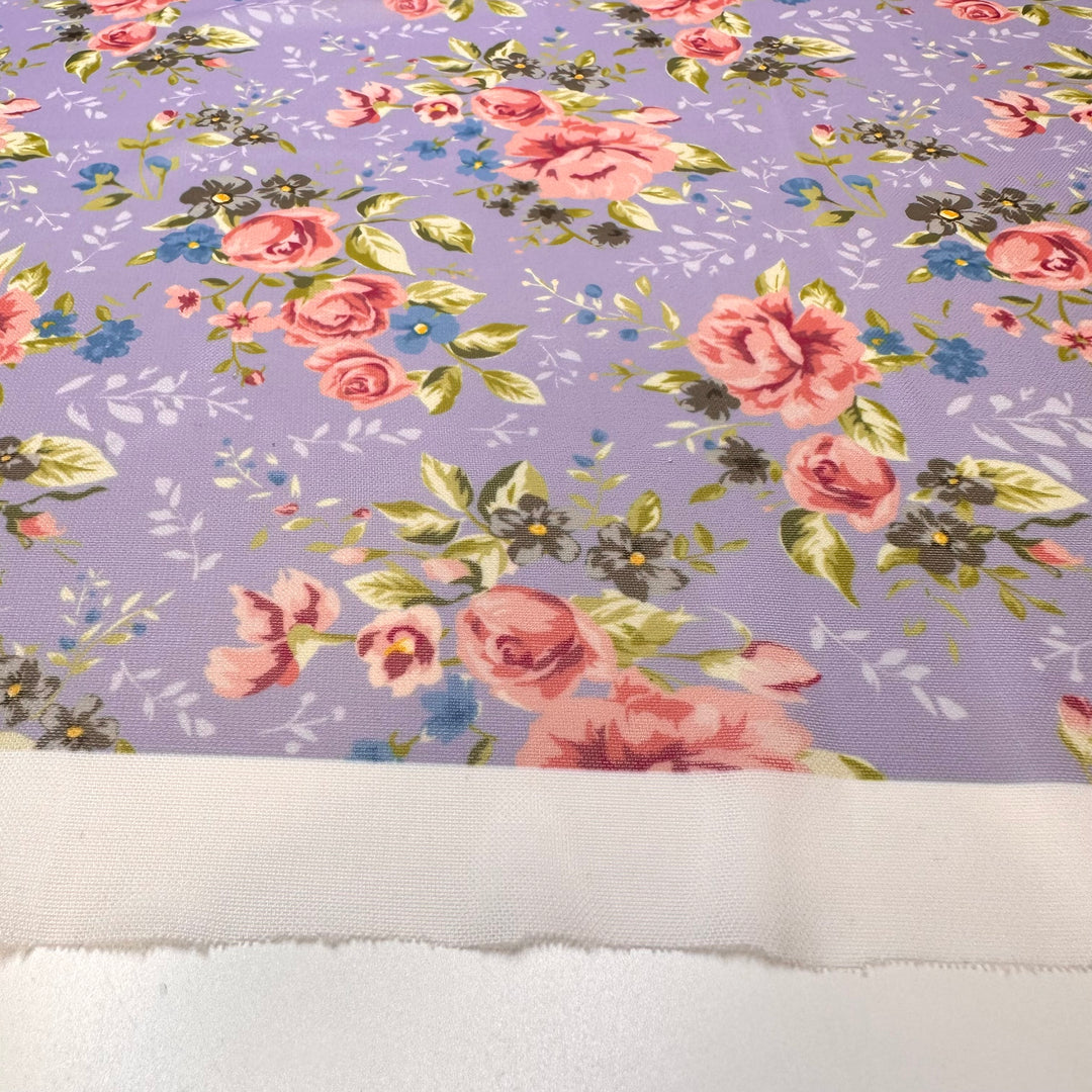 A Weekend Away - Mesh Poly/Spandex Knit - Light Purple Multi Floral - Bundles