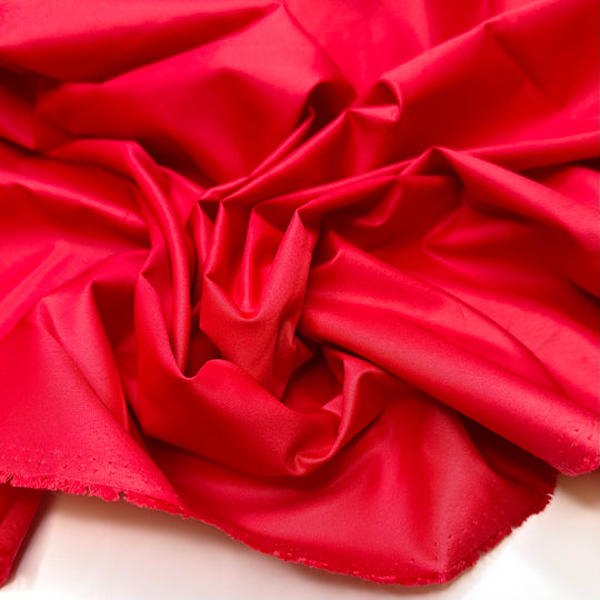 Keeping Off The Summer Rain - Water Resistant Polyester Blend Woven - Red - 1M Bundle