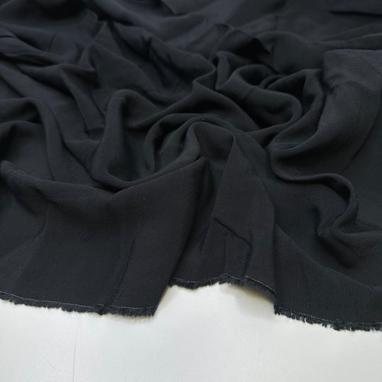 Last Of The Summer Fun - Chiffon Cotton Blend Woven - Black - 2M Bundle