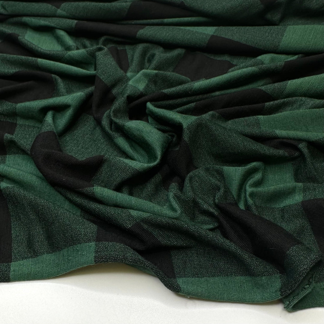 Pop Punk Of The 2000s - Jersey Cotton Blend Knit - Green/Black Plaid - Bundles