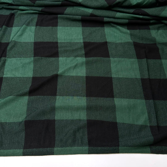 Pop Punk Of The 2000s - Jersey Cotton Blend Knit - Green/Black Plaid - Bundles