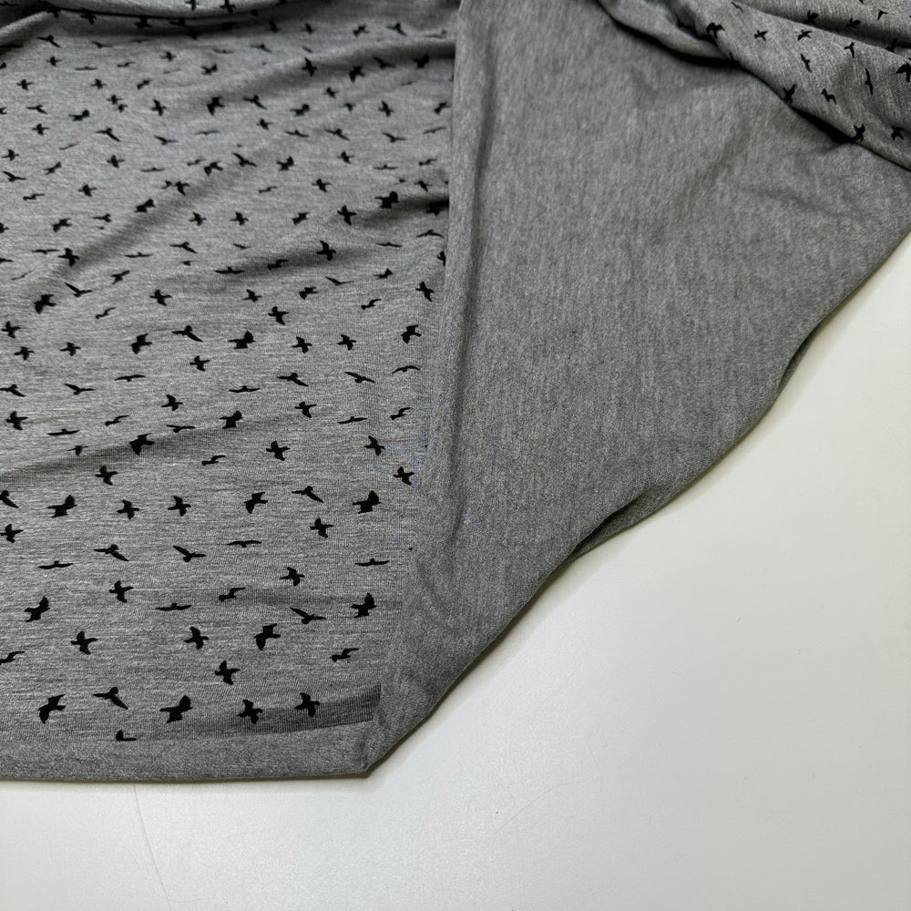 Giving Mom For 2011 - Jersey Cotton Blend Knit - Grey/Black Birds - Bundles