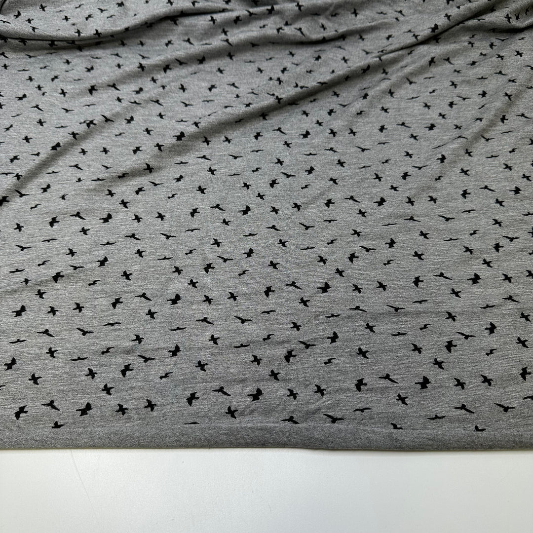 Giving Mom For 2011 - Jersey Cotton Blend Knit - Grey/Black Birds - Bundles