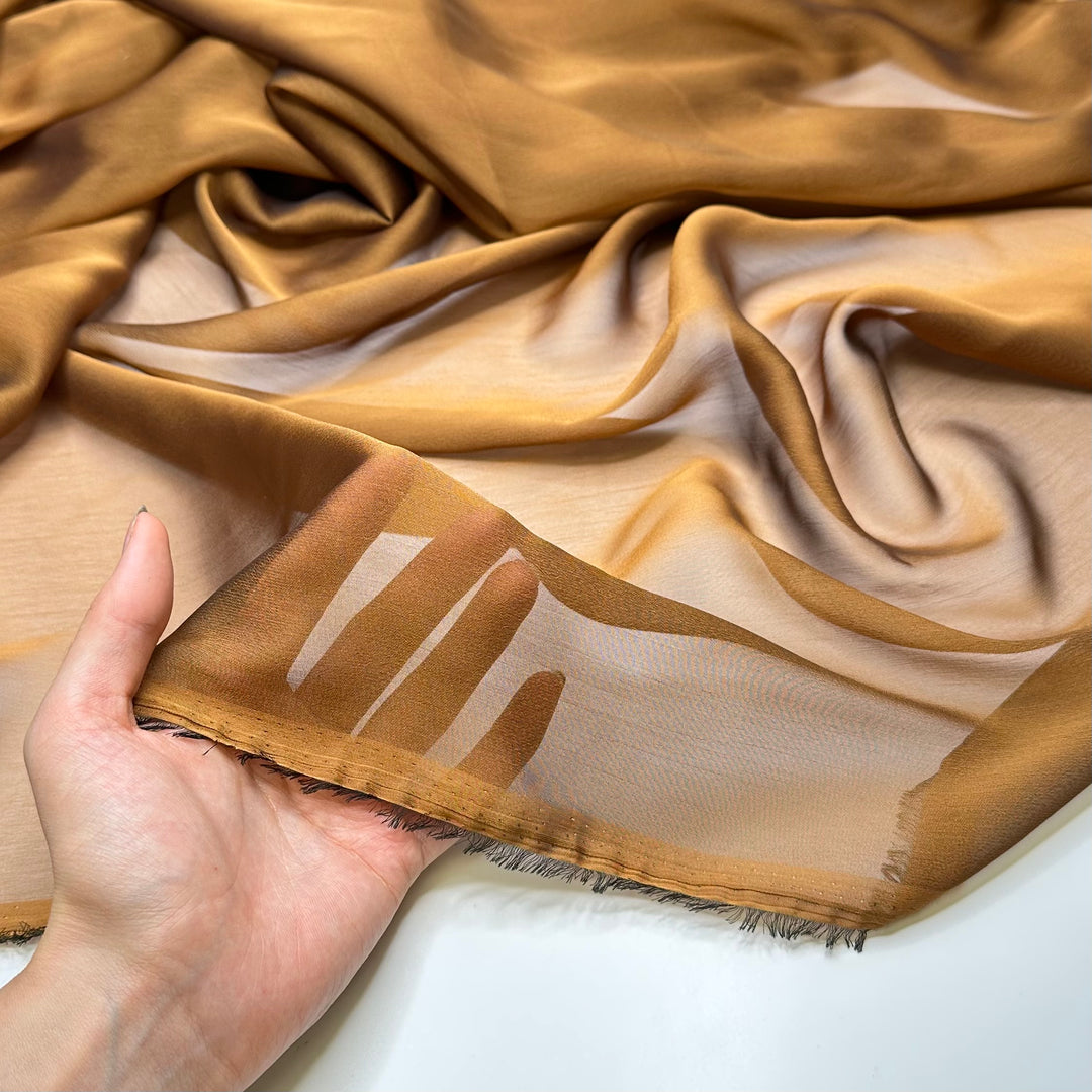 Feel Radiant - Organza Poly Woven - Gold/Brown - 0.6M Bundle