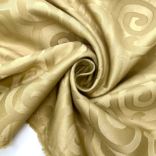 Twirling Into Delusions - Brocade Polyester Blend Woven - Gold Geometric - Bundles