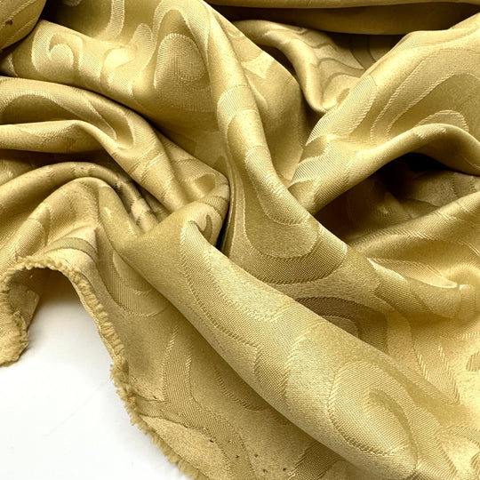 Twirling Into Delusions - Brocade Polyester Blend Woven - Gold Geometric - Bundles