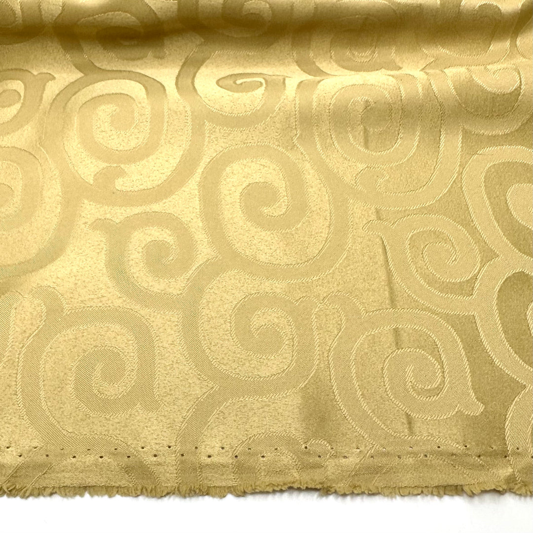 Twirling Into Delusions - Brocade Polyester Blend Woven - Gold Geometric - Bundles
