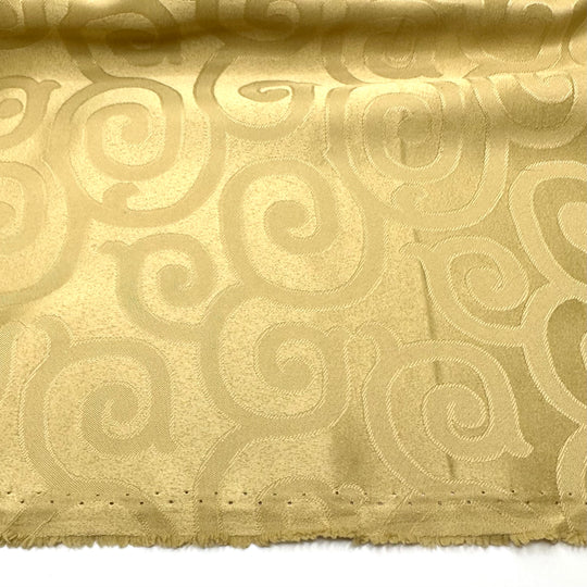 Twirling Into Delusions - Brocade Polyester Blend Woven - Gold Geometric - Bundles
