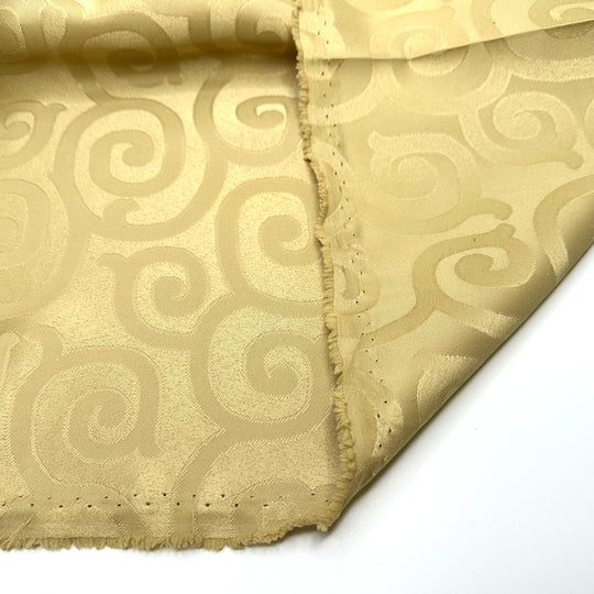 Twirling Into Delusions - Brocade Polyester Blend Woven - Gold Geometric - Bundles