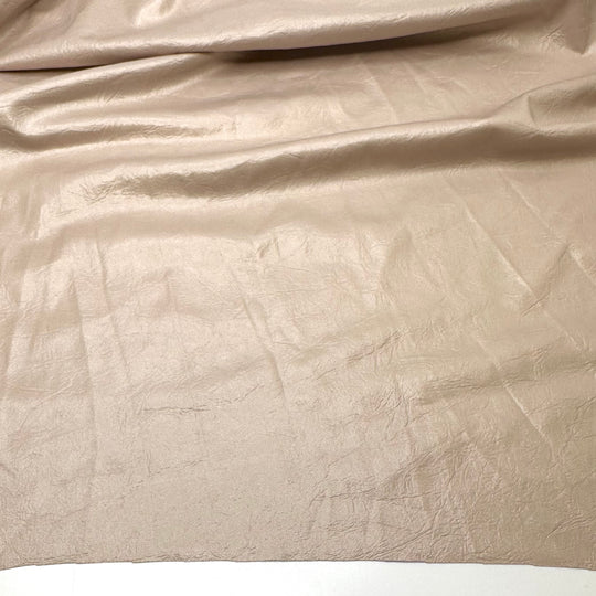 Like A Second Skin - Pleather Like Finish On 1 Side Jersey Poly Knit - Light Beige/Cream - 1.2M Bundle