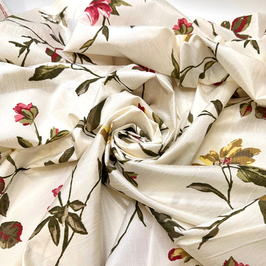Spending All My Time Outside - Poly Woven - Cream Multi Floral - 3M Bundle