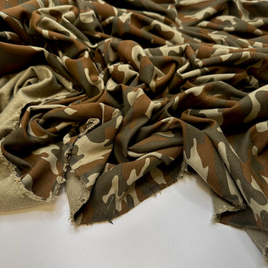 You Can Find Me In The Forest - French Terry Natural Blend Knit - Green/Brown Camo - 2M Bundle