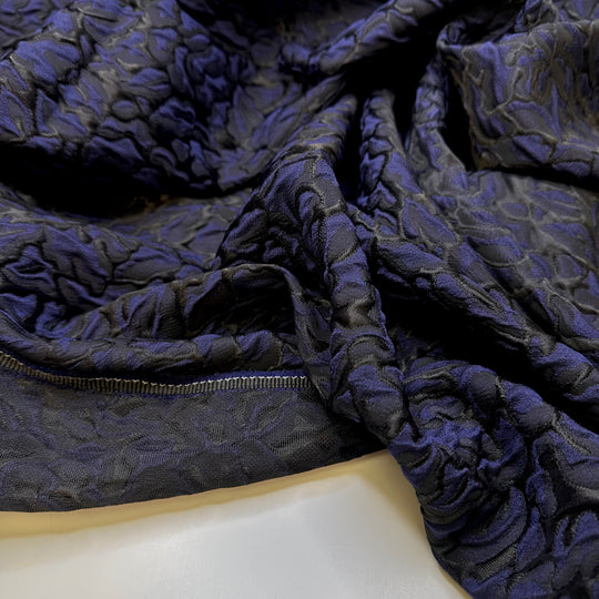 UB - Writing A Romance Novel - Polyester Blend Woven - Dark Black/Blue Floral - 2.45M Bundle