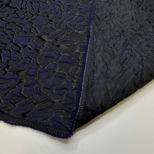 UB - Writing A Romance Novel - Polyester Blend Woven - Dark Black/Blue Floral - 2.45M Bundle