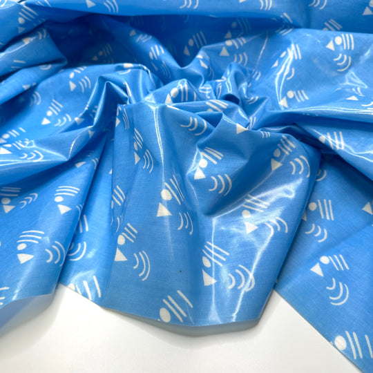 UB - Mom Can We Get A Pool - Waterproof PVC Blend Woven - Light Blue/White Abstract - 1.35M Bundle