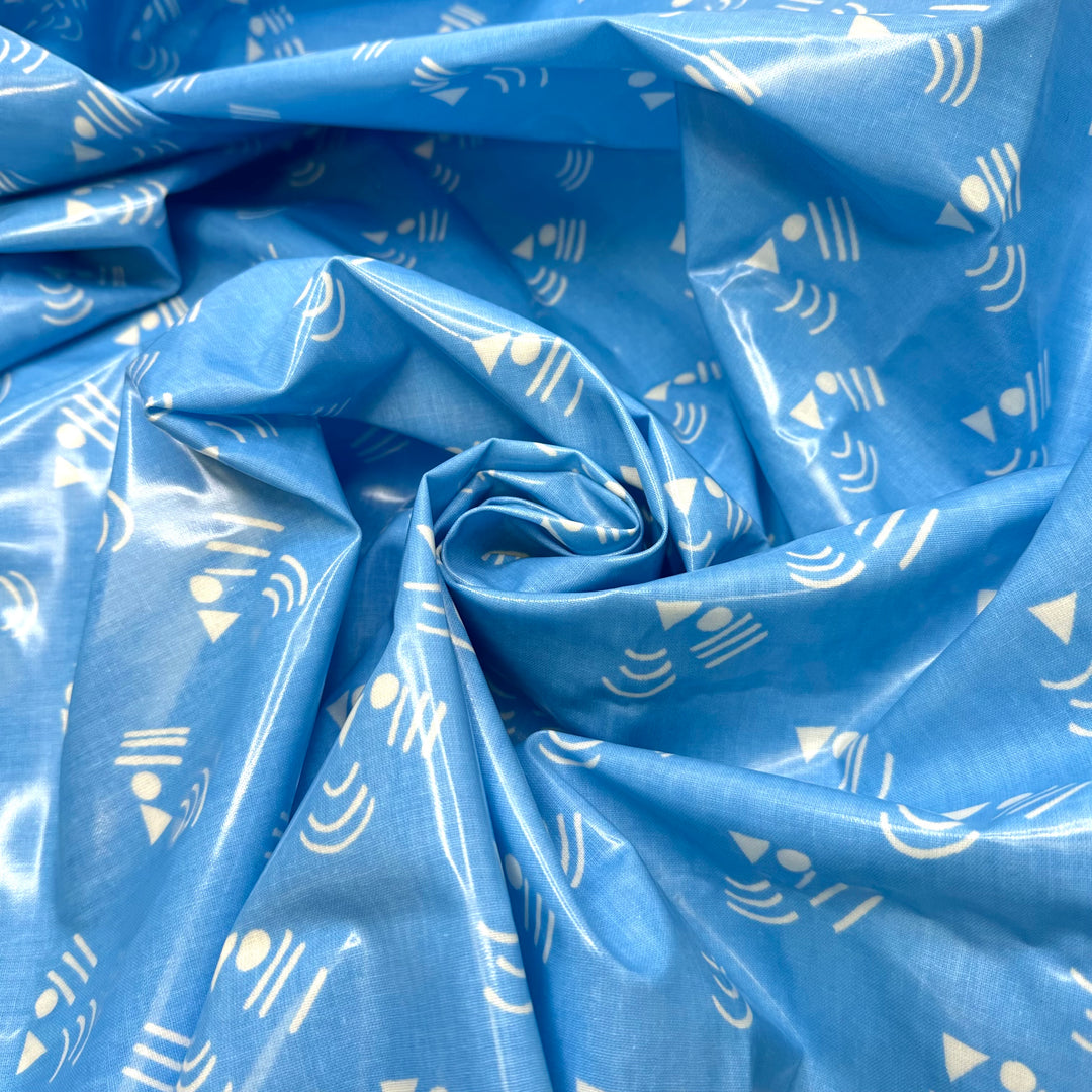 UB - Mom Can We Get A Pool - Waterproof PVC Blend Woven - Light Blue/White Abstract - 1.35M Bundle