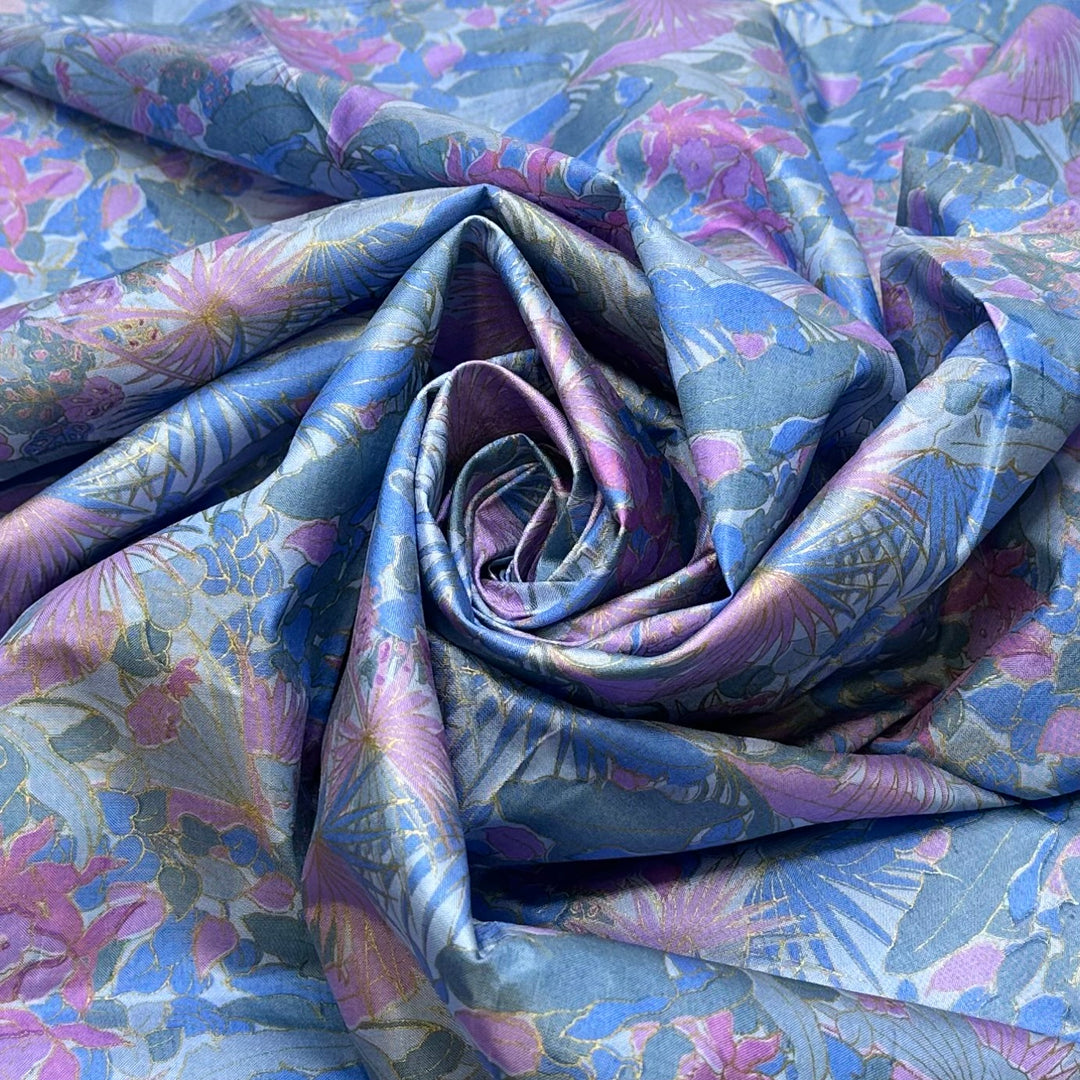 UB - Dreamscape - Silk Woven - Light Blue Multi Floral - 1M Bundle