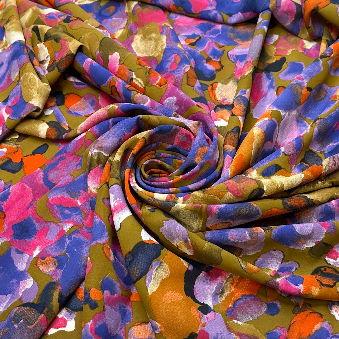 UB - Letting The Kids Paint Their Room - Polyester Blend Woven - Purple Multi Abstract - 2M Bundle