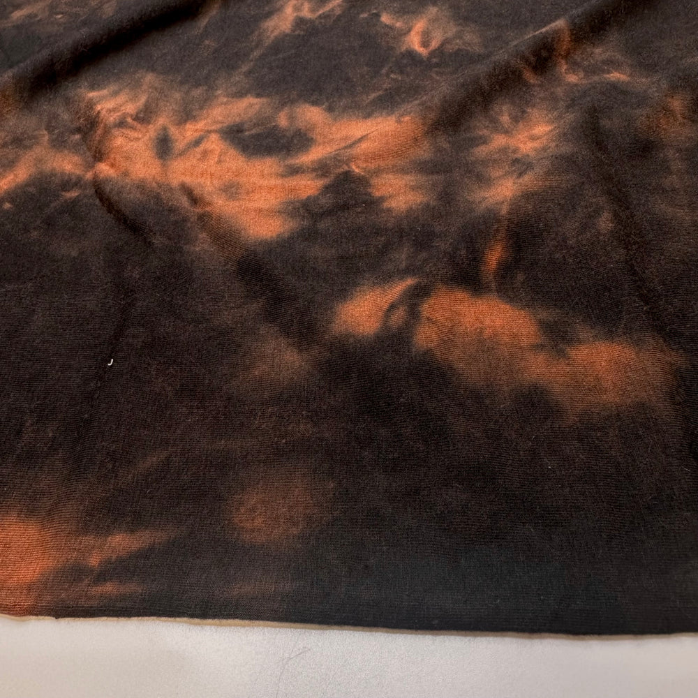 Storm Clouds At Sunset - Jersey Bamboo Blend Knit - Black/Orange Abstract - 3.5M Bundle