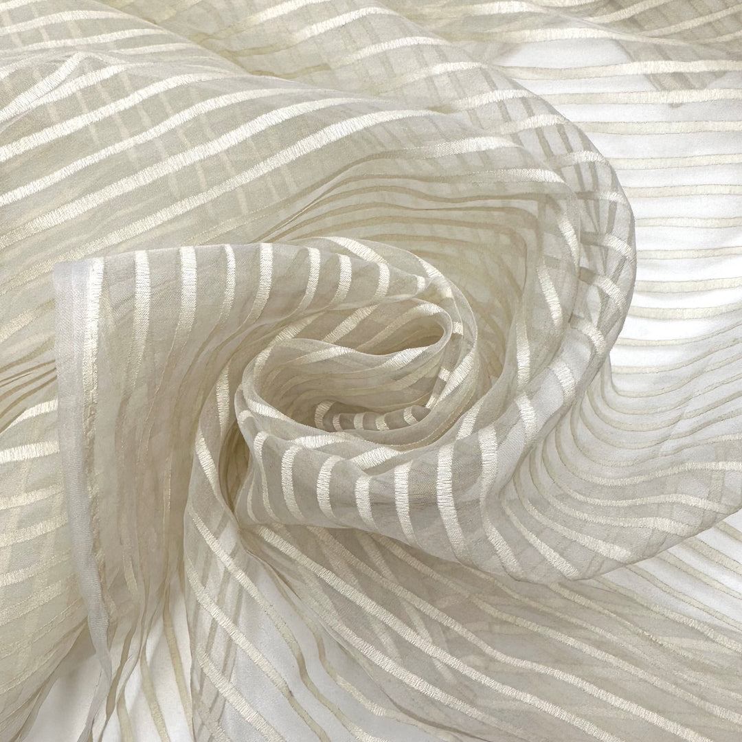 School Uniform - Polyester Blend Woven - Light Beige/Transparent Stripes - 1.3M Bundle