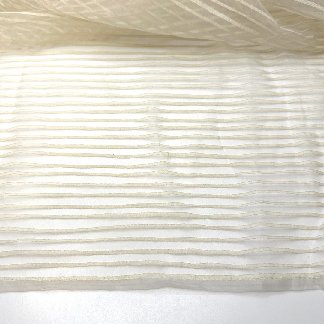 School Uniform - Polyester Blend Woven - Light Beige/Transparent Stripes - 1.3M Bundle