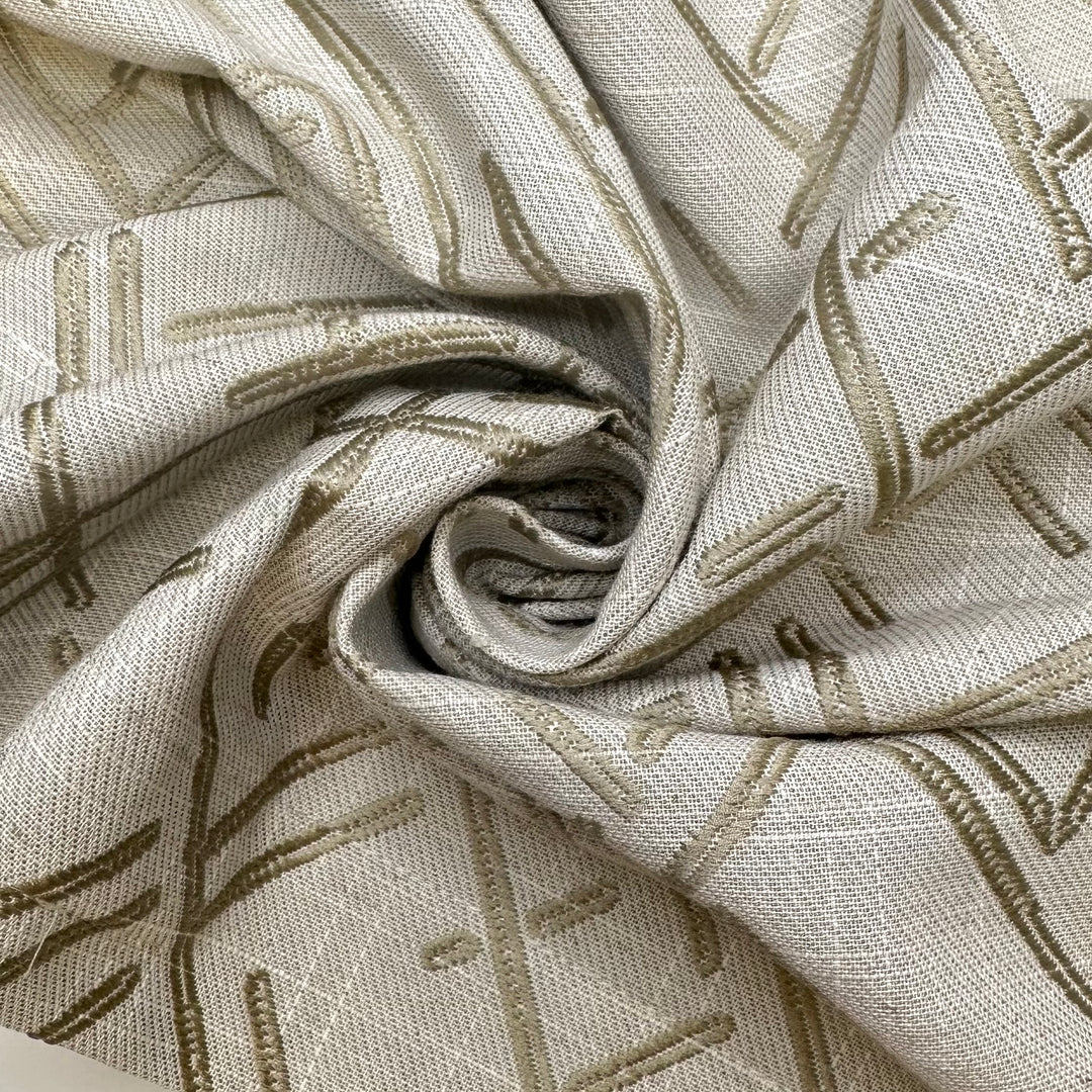 Principals Office Rebranded - Tapestry Weave Polyester Blend Woven - Beige Abstract - 1.3M Bundle