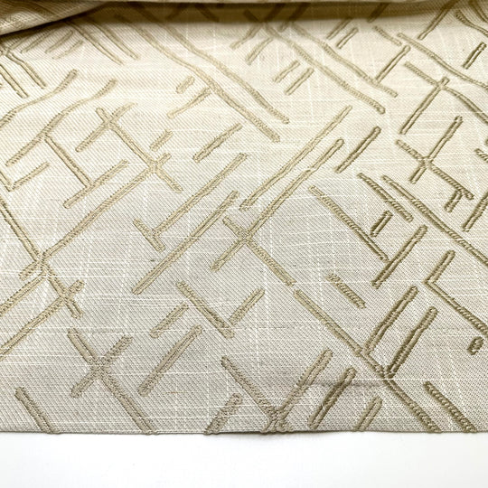 Principals Office Rebranded - Tapestry Weave Polyester Blend Woven - Beige Abstract - 1.3M Bundle