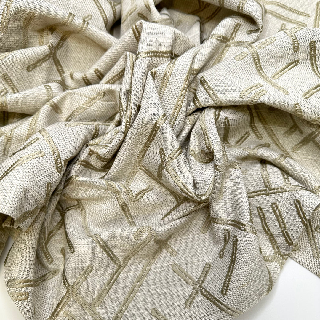Principals Office Rebranded - Tapestry Weave Polyester Blend Woven - Beige Abstract - 1.3M Bundle