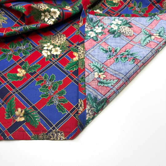 Prepping For Christmas Plays - Cotton Blend Woven - Blue Multi Plaid - Bundles