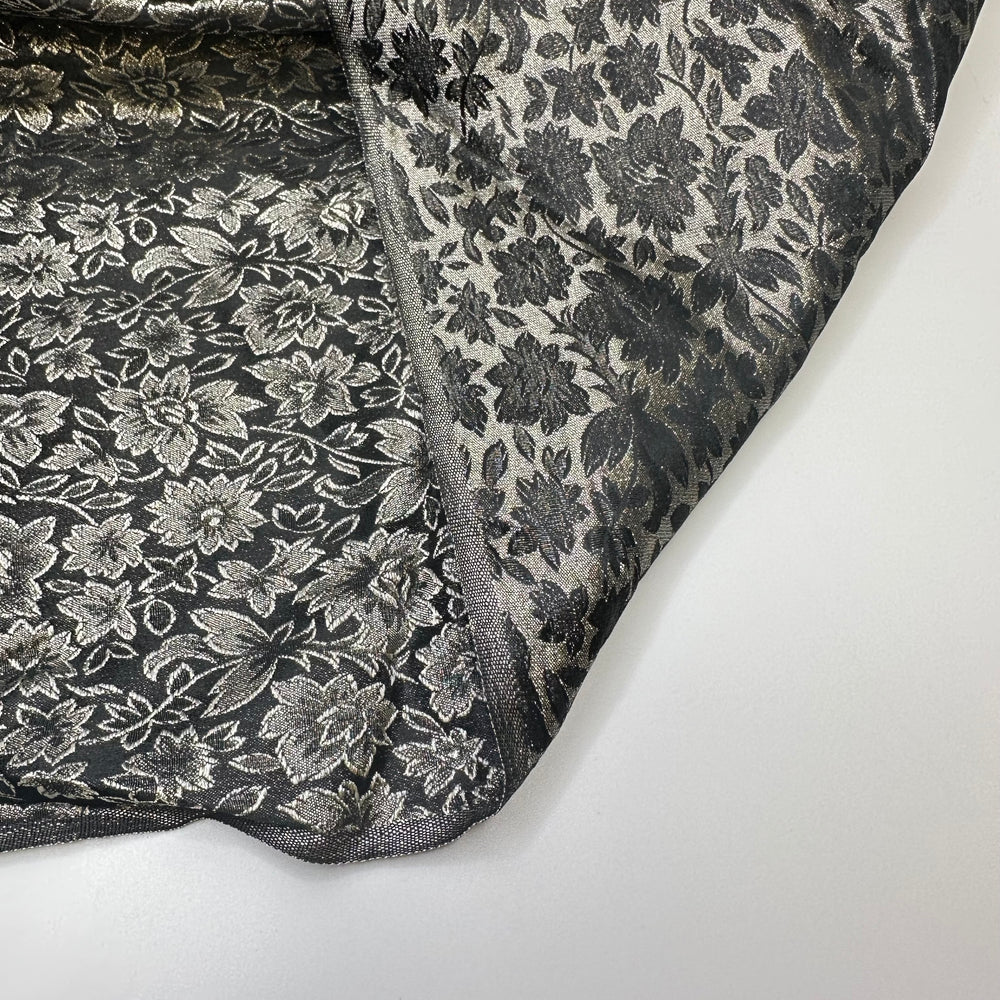 Final Year To Go - Glitter Brocade Polyester Blend Woven - Gold/Black Floral - 1.4M Bundle