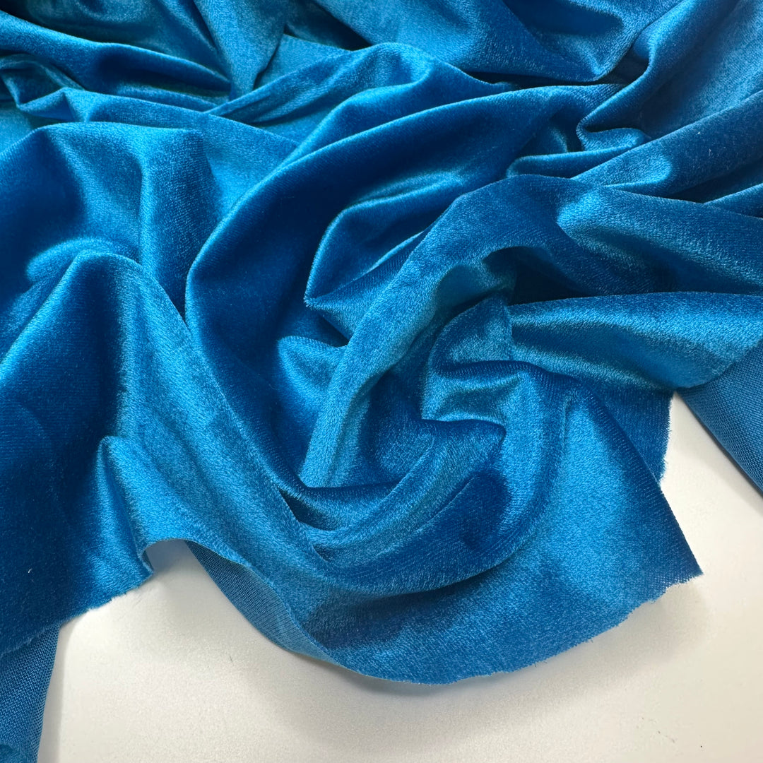 Captain Of The Swim Team - Knitted Velour Polyester Blend Knit - Light Blue - 1.5M Bundle
