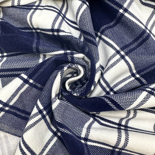 Matching Stationary - Corduroy Cotton Blend Woven - Navy/White - 1.1M Bundle