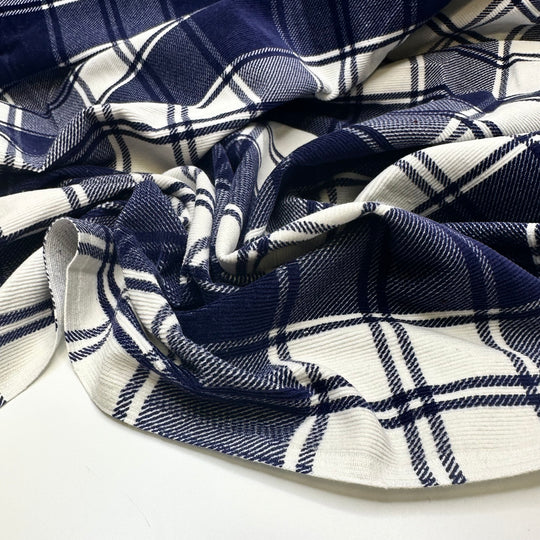 Matching Stationary - Corduroy Cotton Blend Woven - Navy/White - 1.1M Bundle