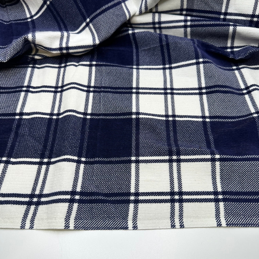 Matching Stationary - Corduroy Cotton Blend Woven - Navy/White - 1.1M Bundle