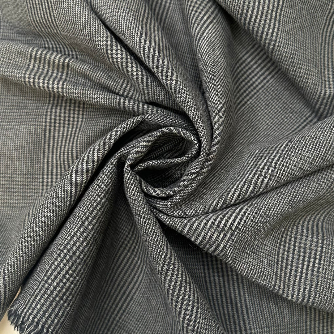 Fitting In - Brushed Twill Weave Cotton/Poly Woven - Black/Grey Plaid - 1.65M Bundle