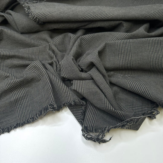 Fitting In - Brushed Twill Weave Cotton/Poly Woven - Black/Grey Plaid - 1.65M Bundle