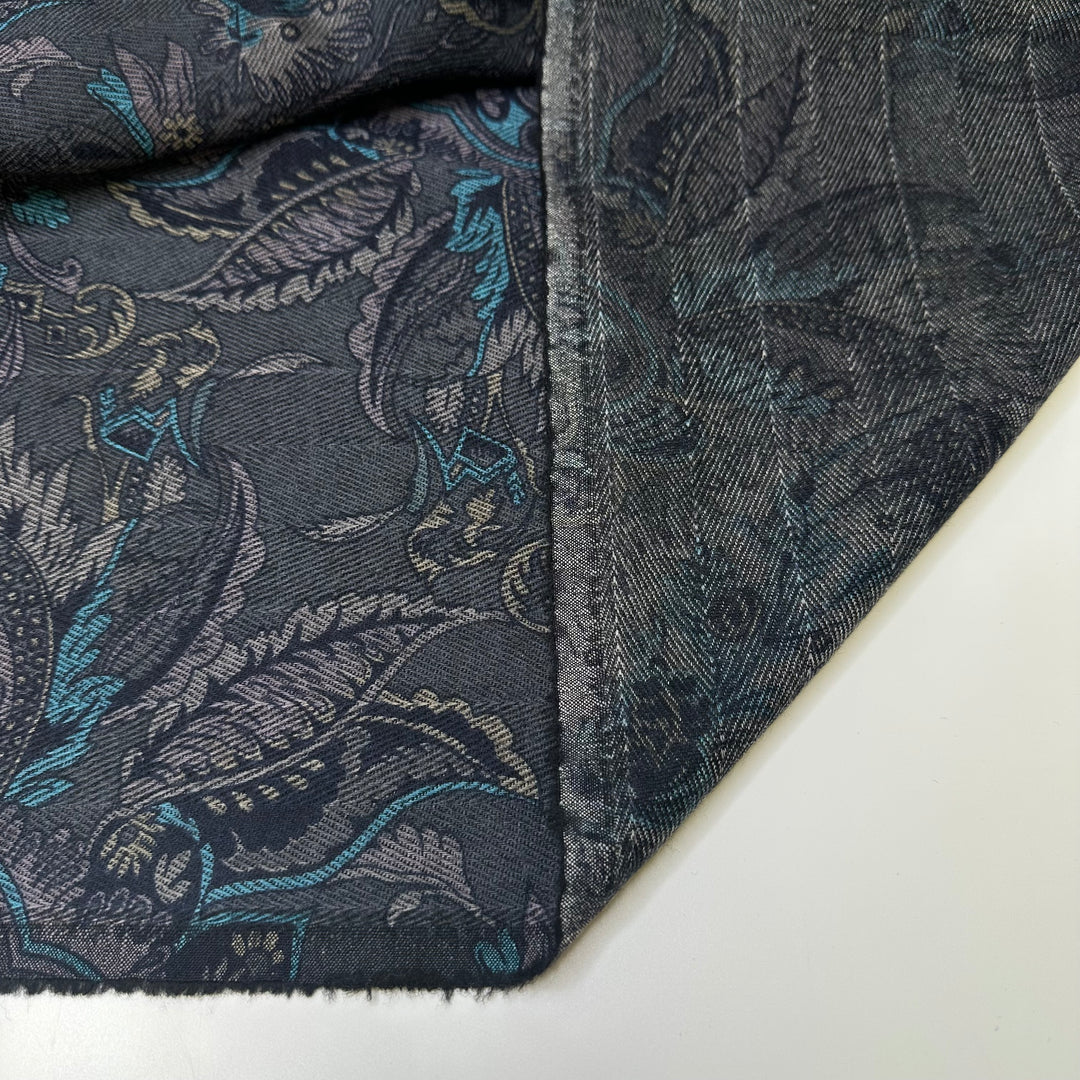 Pash-ionably Done - Twill Weave Cashmere Blend Woven - Grey Multi Paisley - 2.8M Bundle