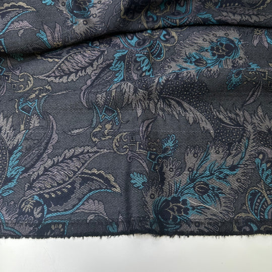 Pash-ionably Done - Twill Weave Cashmere Blend Woven - Grey Multi Paisley - 2.8M Bundle