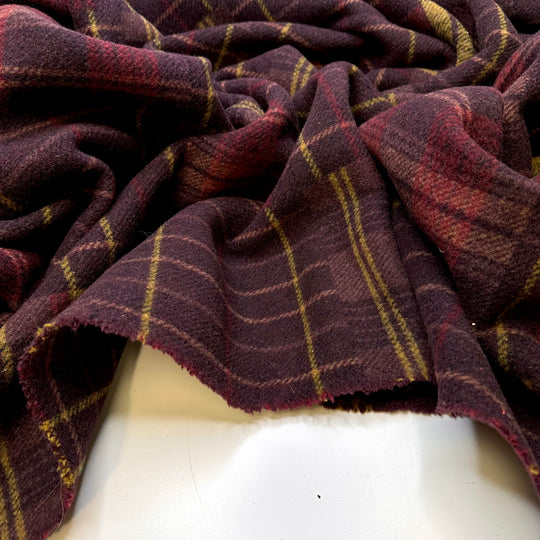 Signing Up For Classes - Wool Woven - Burgundy Multi Plaid - 3M Bundle