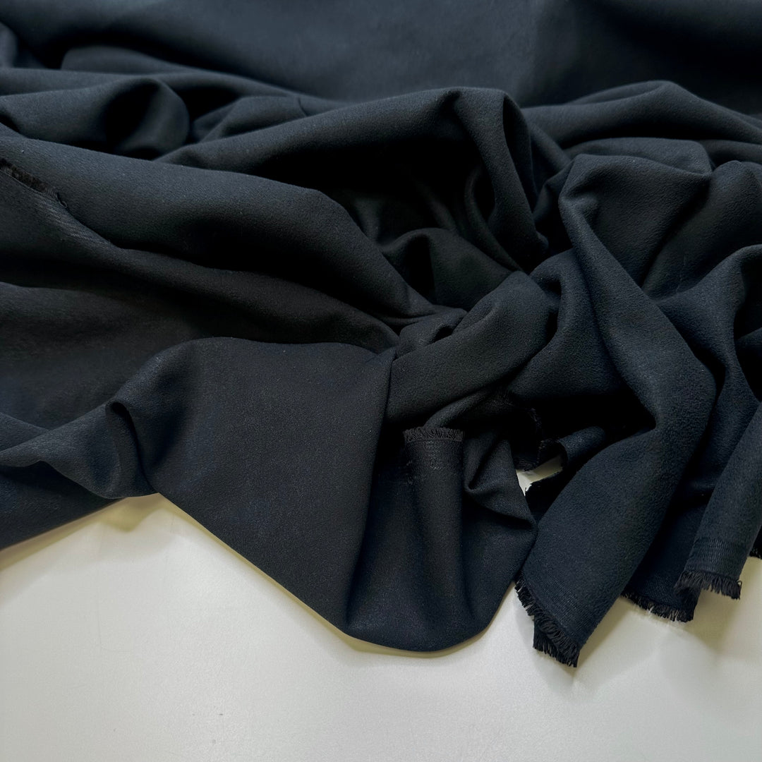 Being Able To Work From Home In Peace - Brushed Moleskin Cotton Woven - Black - 2.4M Bundle