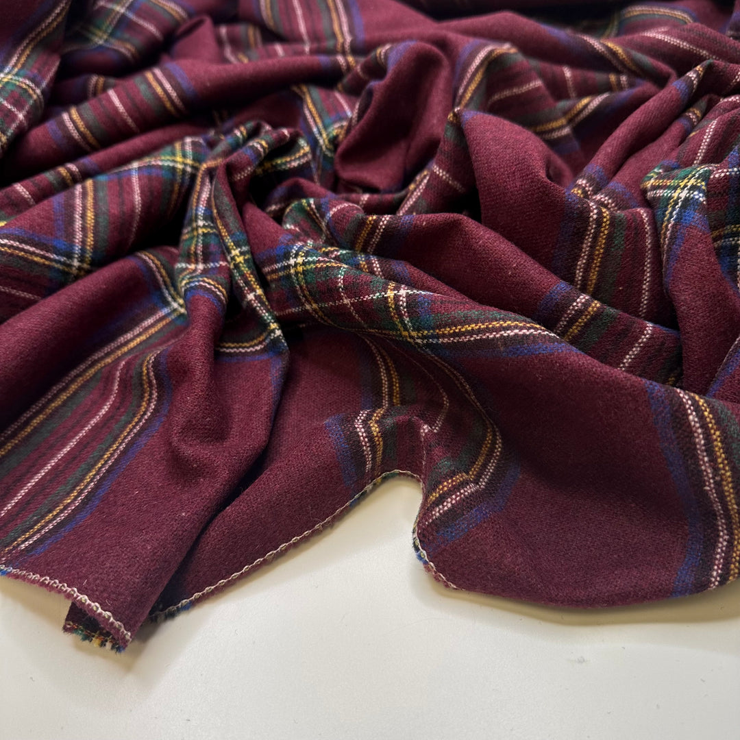 Getting My School Supplies Ready - Wool/Acrylic Woven - Burgundy Multi Plaid - 2.4M Bundle