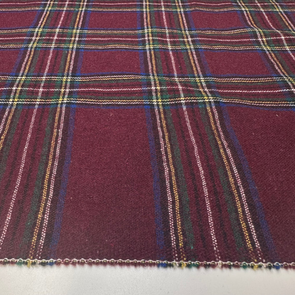 Getting My School Supplies Ready - Wool/Acrylic Woven - Burgundy Multi Plaid - 2.4M Bundle