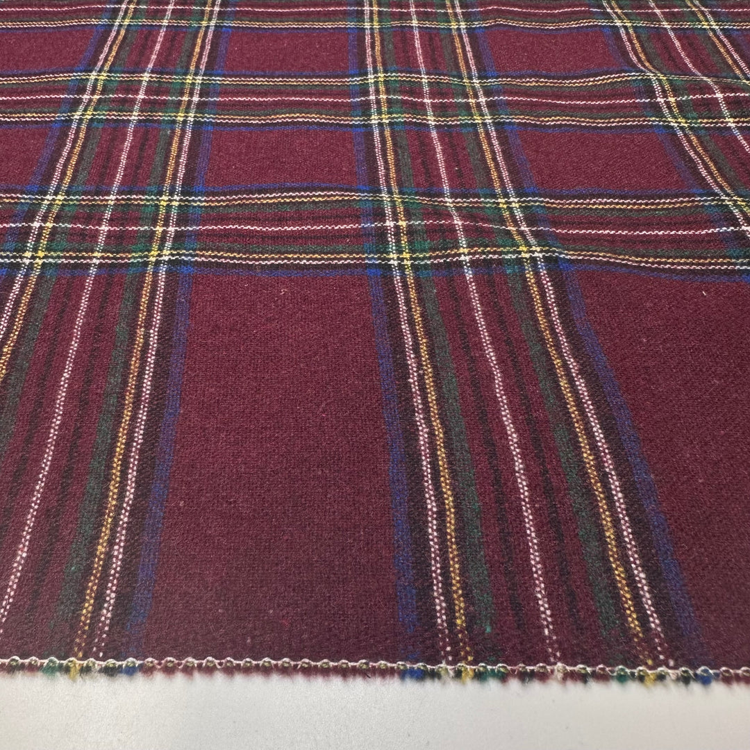 Getting My School Supplies Ready - Wool/Acrylic Woven - Burgundy Multi Plaid - 2.4M Bundle