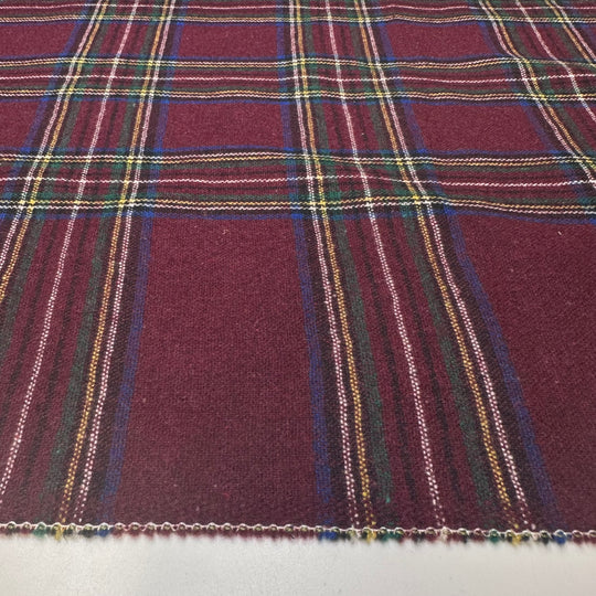 Getting My School Supplies Ready - Wool/Acrylic Woven - Burgundy Multi Plaid - 2.4M Bundle