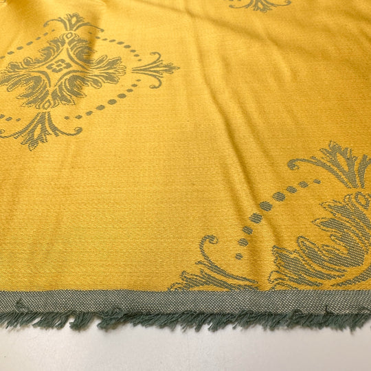 The Bus Is Here - Cotton Blend Woven - Light Yellow/Green Damask - Bundles