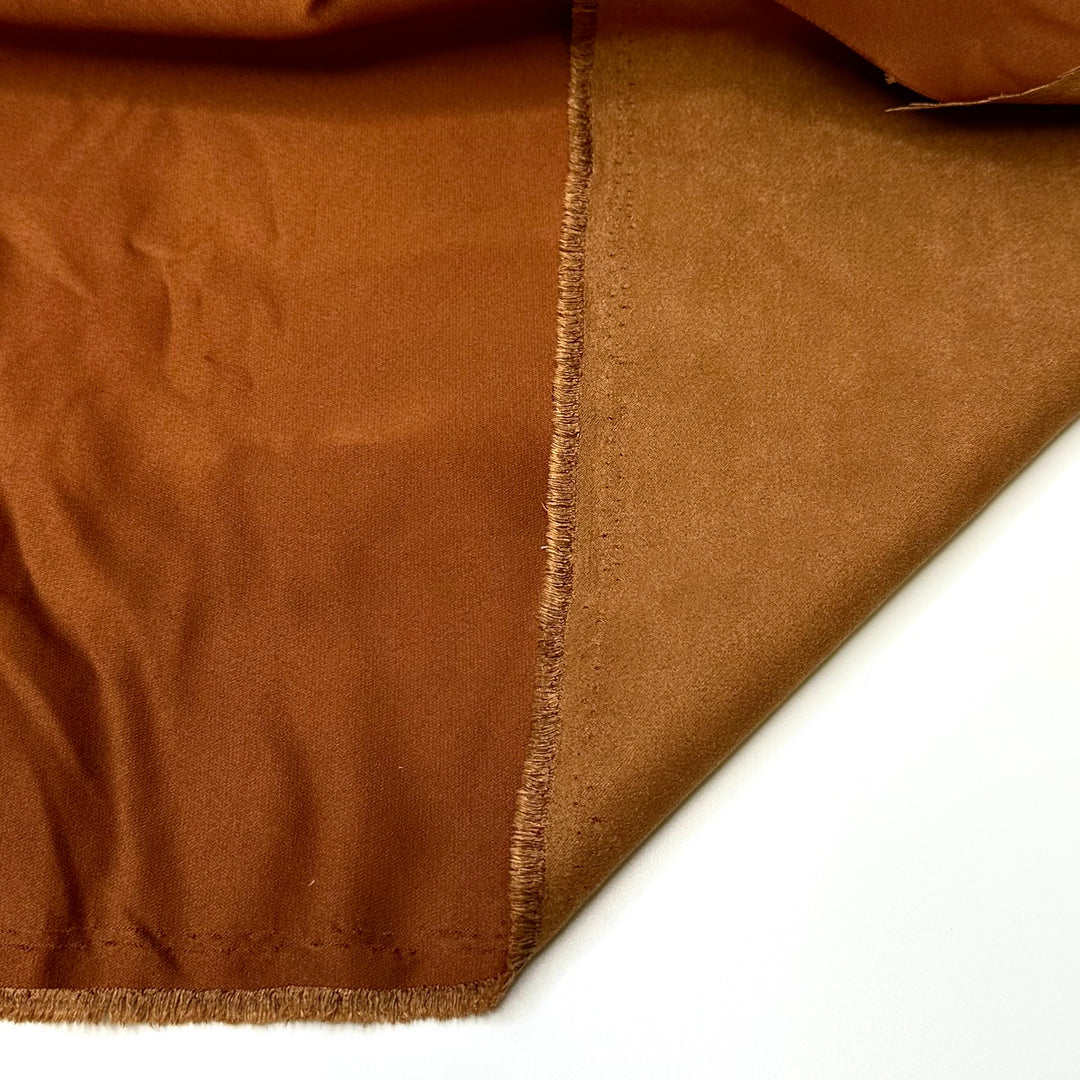 My 2 In 1 Outfit - Satin, Faux-suede Double Cloth Weave Polyester Blend Woven - Brown - 1M Bundle