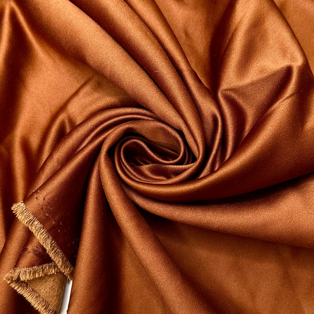 My 2 In 1 Outfit - Satin, Faux-suede Double Cloth Weave Polyester Blend Woven - Brown - 1M Bundle