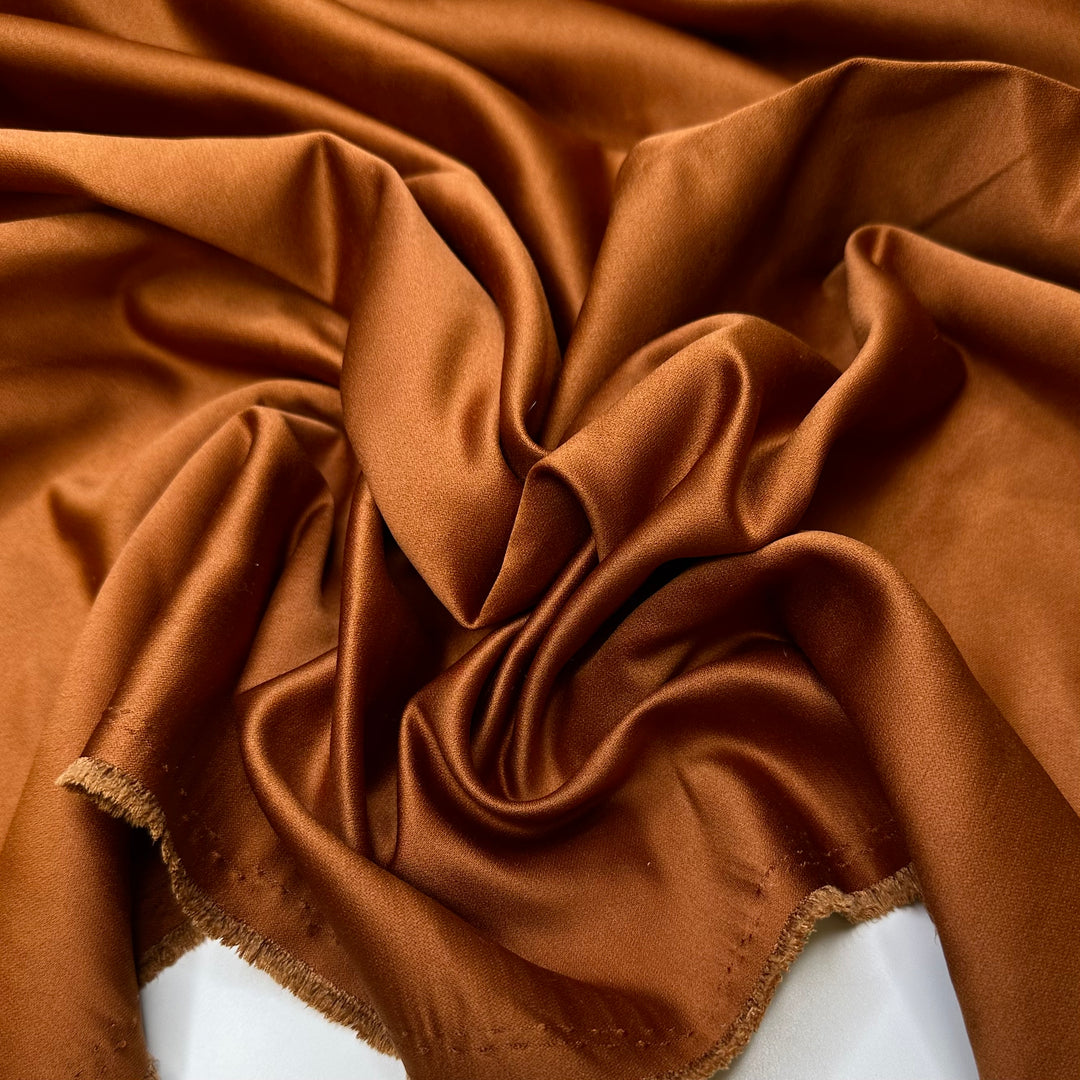 My 2 In 1 Outfit - Satin, Faux-suede Double Cloth Weave Polyester Blend Woven - Brown - 1M Bundle